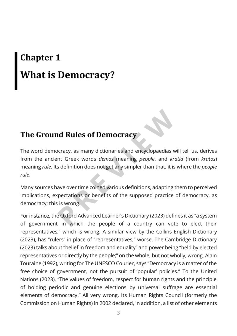 Preview of the inside pages of the book The Tragedy Called Democracy in the 21st Century