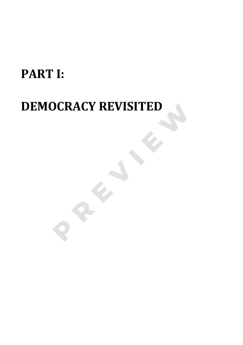 Preview of Part 1 title page from the book The Tragedy Called Democracy in the 21st Century